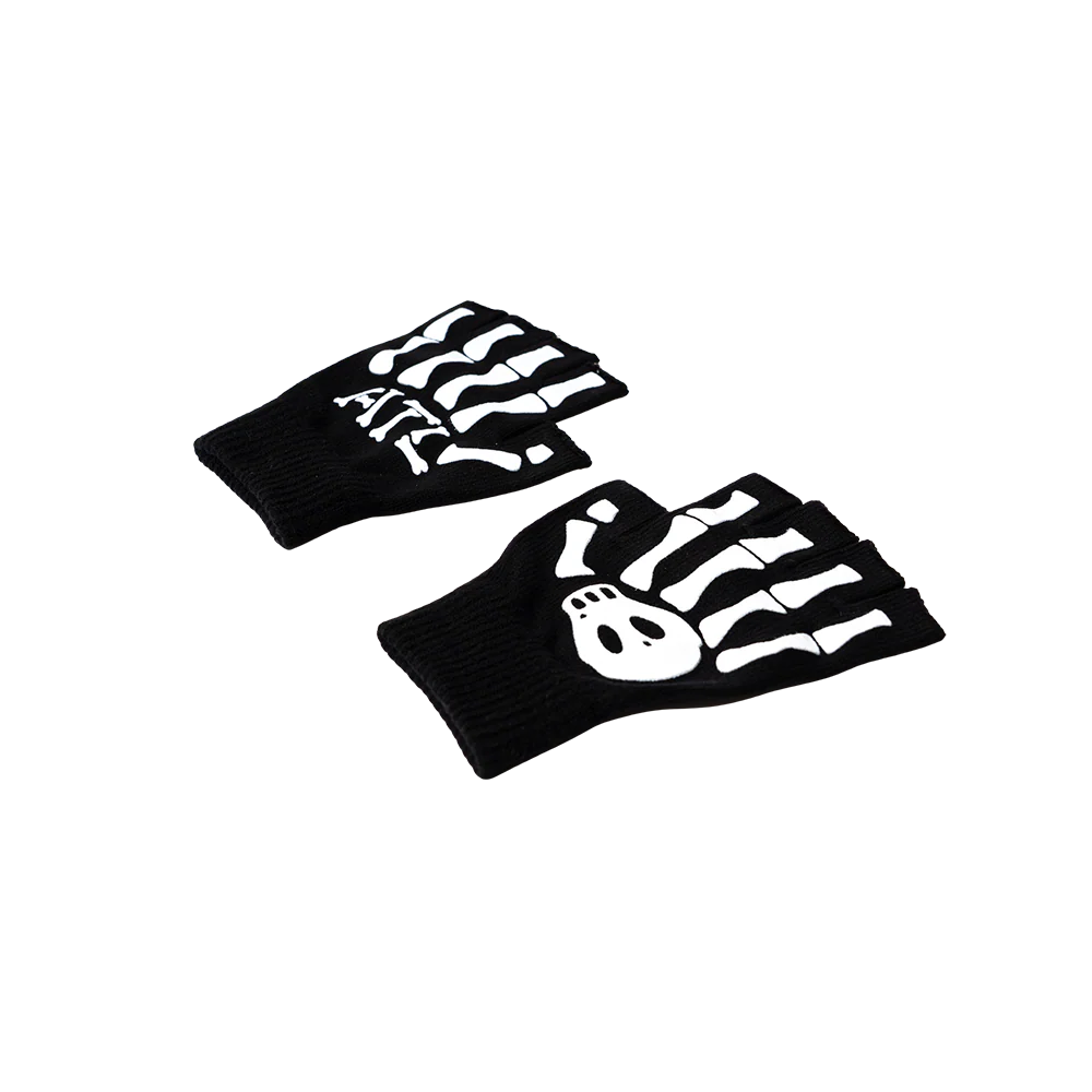 Skull Fingerless Gloves - Image 2