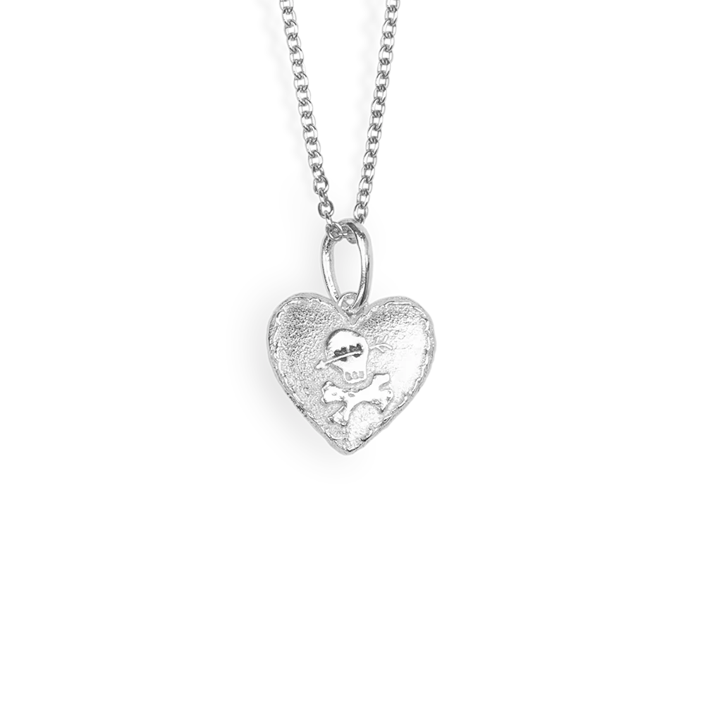 Skull Logo Heart Necklace